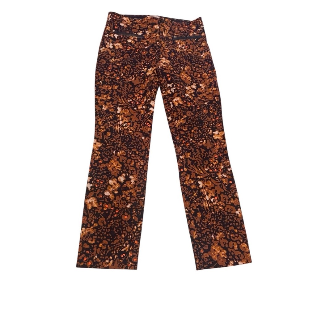 Anthropologie The Essential Slim Pants Floral Straight Size 2 Business Casual
